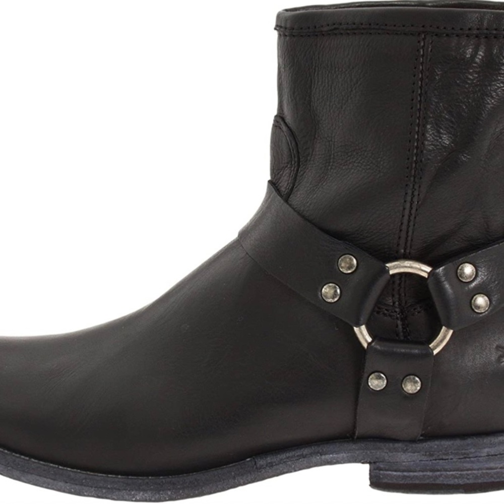 FRYE Women’s Phillip Harness Ankle Boot Black Bootie